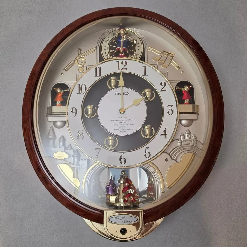 Seiko Musical Motion Wall Clock – Beatles Music & Decorative Moving Figures